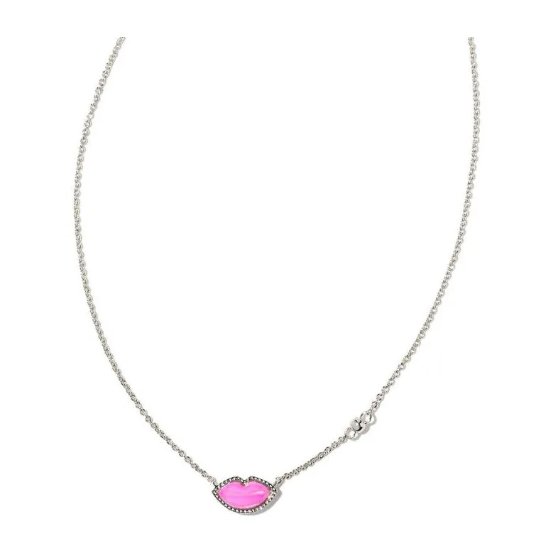 Kendra Scott Lips Pendant in Hot Pink MOP