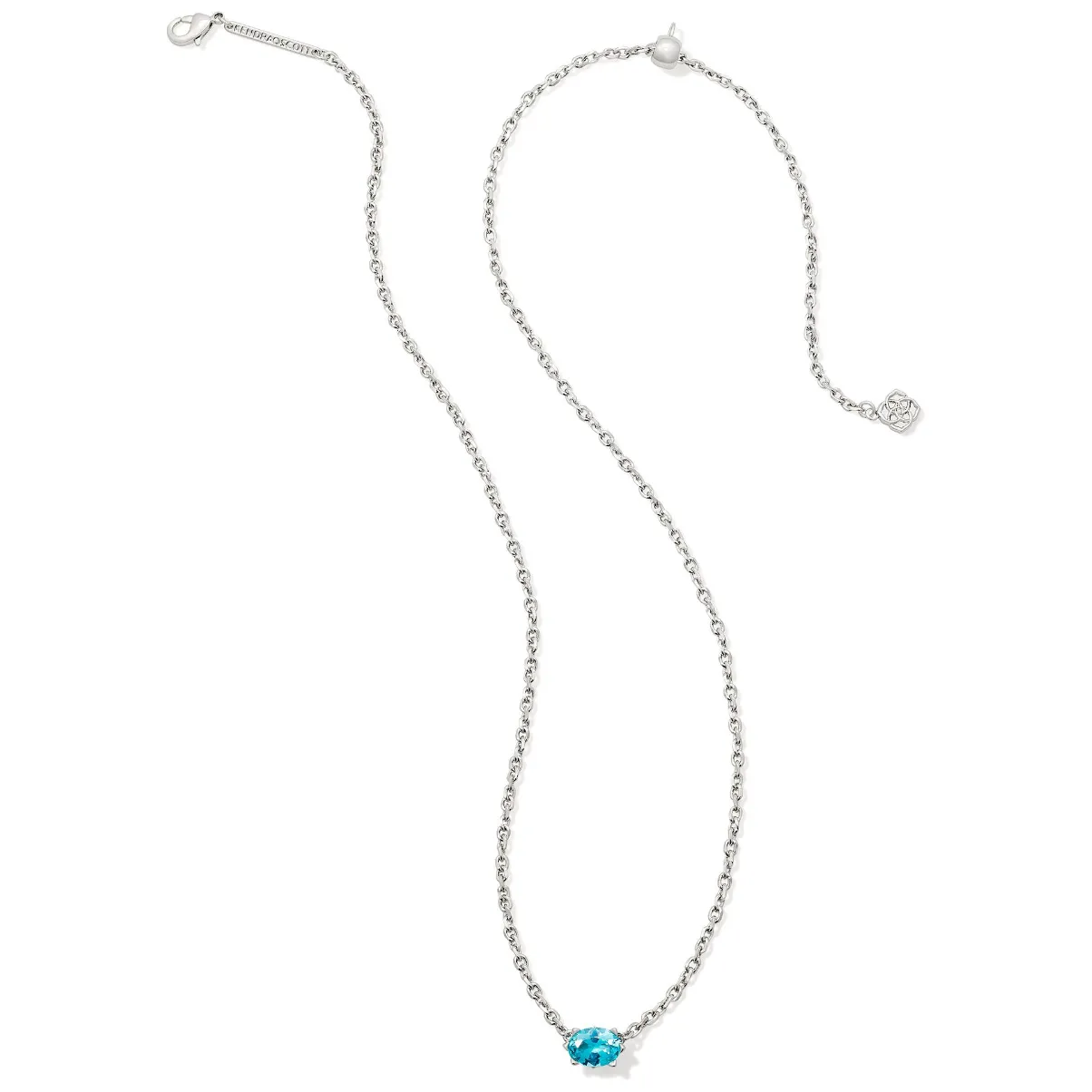 Kendra Scott Silver Cailin Necklace in Aqua Crystal