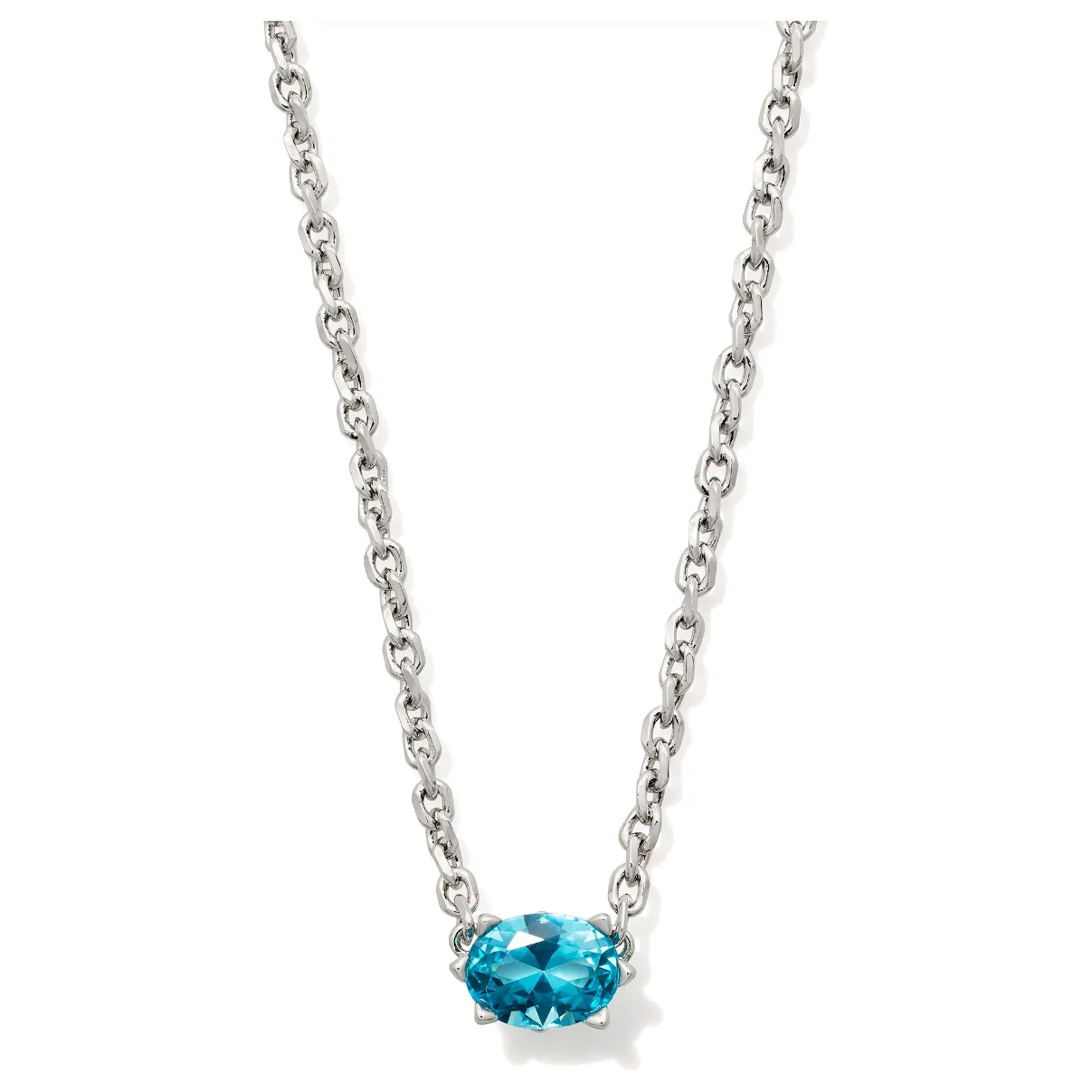 Kendra Scott Silver Cailin Necklace in Aqua Crystal