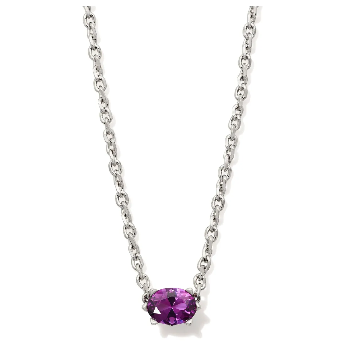 Kendra Scott Silver Cailin Necklace in Violet Crystal