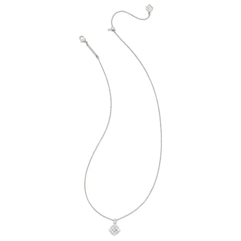 Kendra Scott Silver Dira Necklace in White Crystal