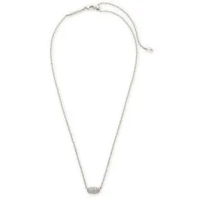 Kendra Scott Silver Grayson Necklace in White Crystal