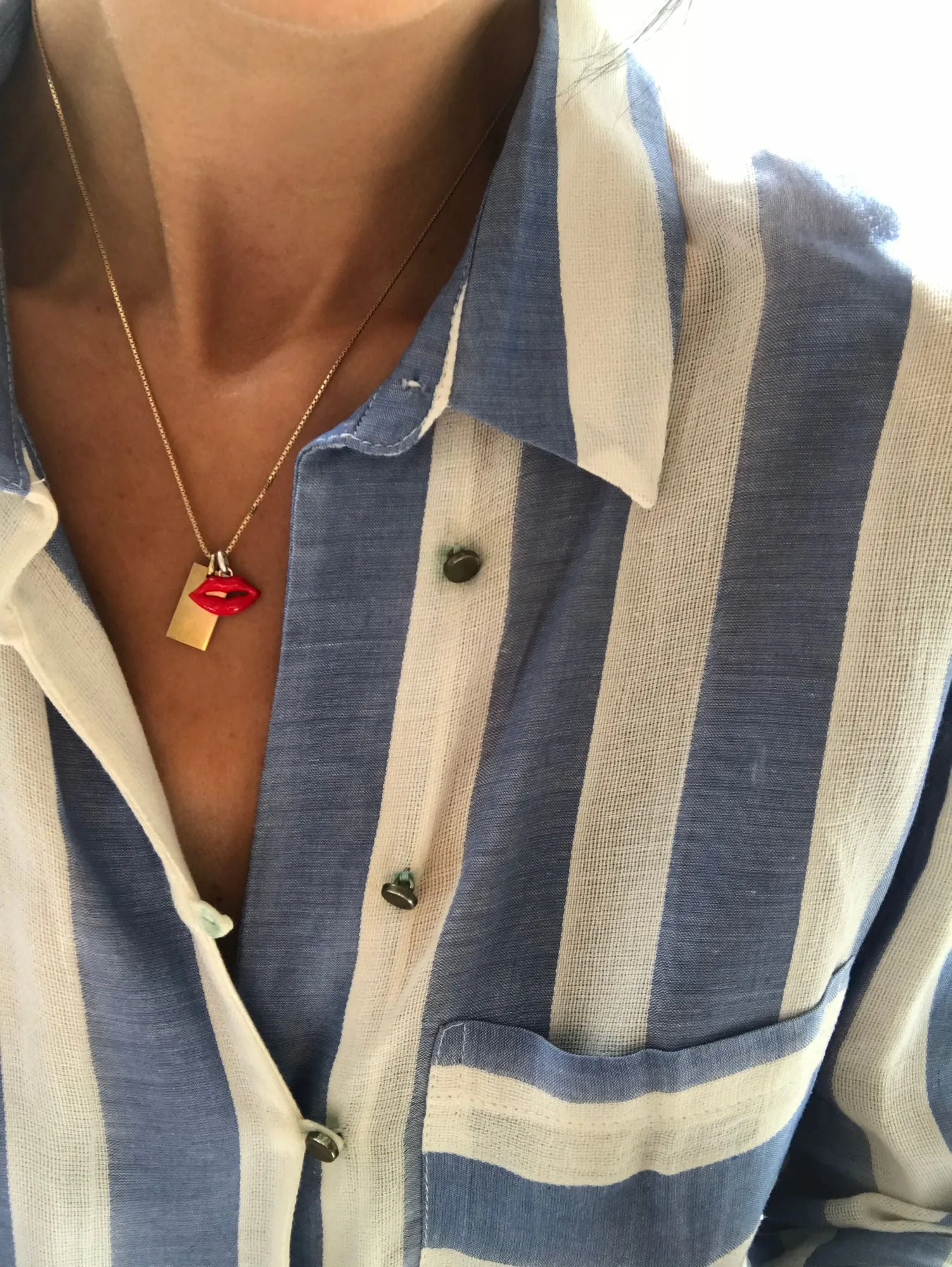 Kiss Kiss Bang Bang Gold Plated Necklace