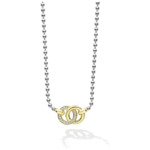 Lagos 18K & Sterling Silver Interlocking Diamond Pendant Necklace