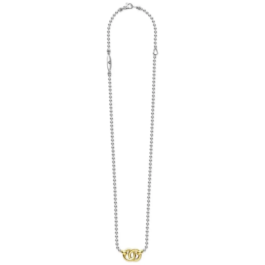 Lagos 18K & Sterling Silver Interlocking Pendant Necklace