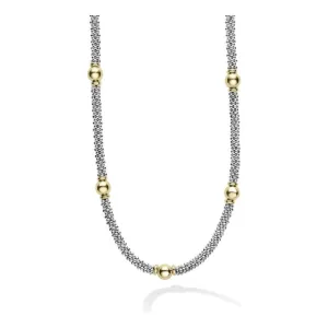 Lagos 18K and Sterling Silver Station Necklace