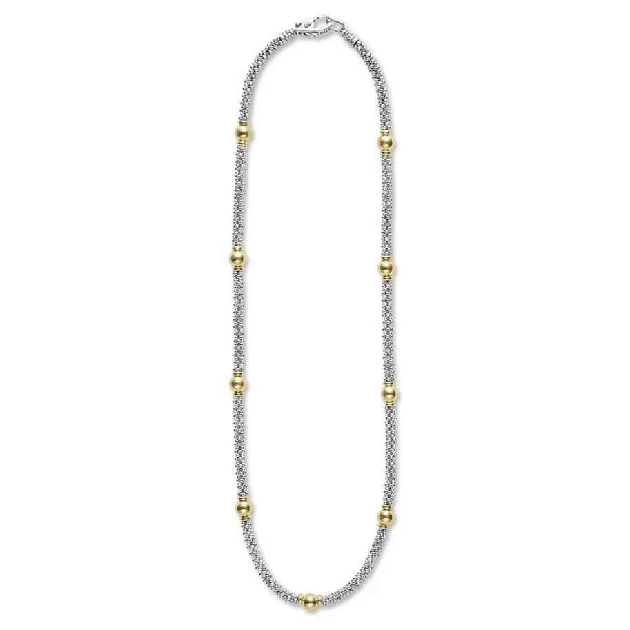 Lagos 18K and Sterling Silver Station Necklace