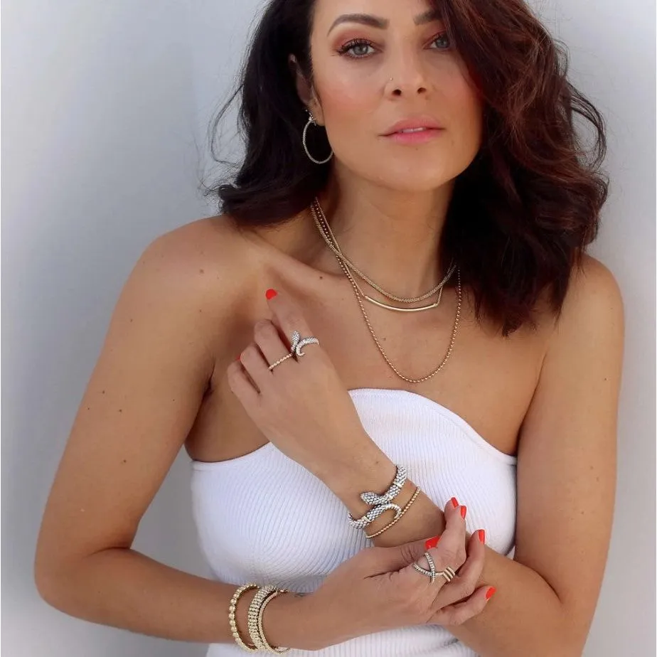 Lagos 18K Caviar Gold 3mm Ball Stretch Bracelet