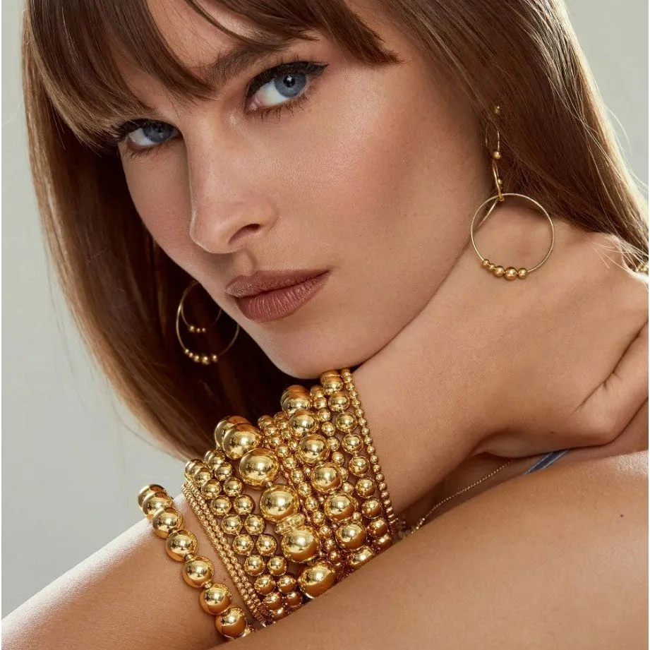 Lagos 18K Caviar Gold 4mm Ball Stretch Bracelet