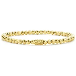 Lagos 18K Caviar Gold 4mm Ball Stretch Bracelet