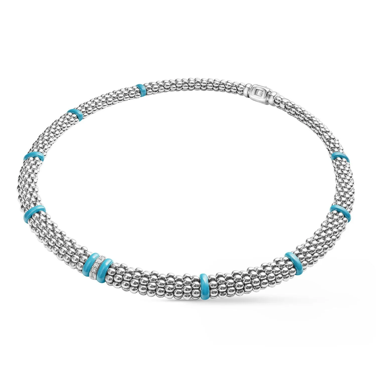 Lagos Sterling Silver Blue Caviar Blue Ceramic Necklace