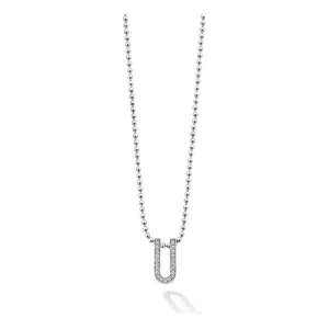Lagos Sterling Silver Caviar Spark Diamond Small Linear Pendant Necklace