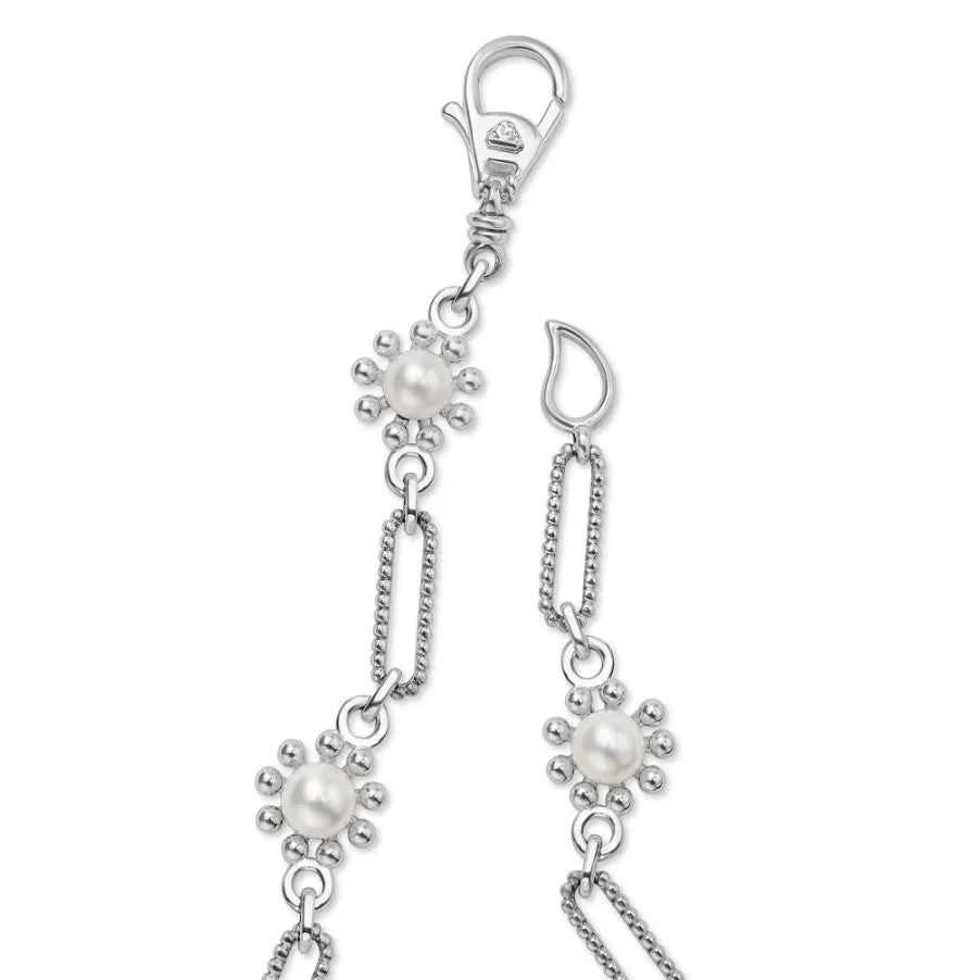 Lagos Sterling Silver Fleur Pearl Link Necklace, 18"