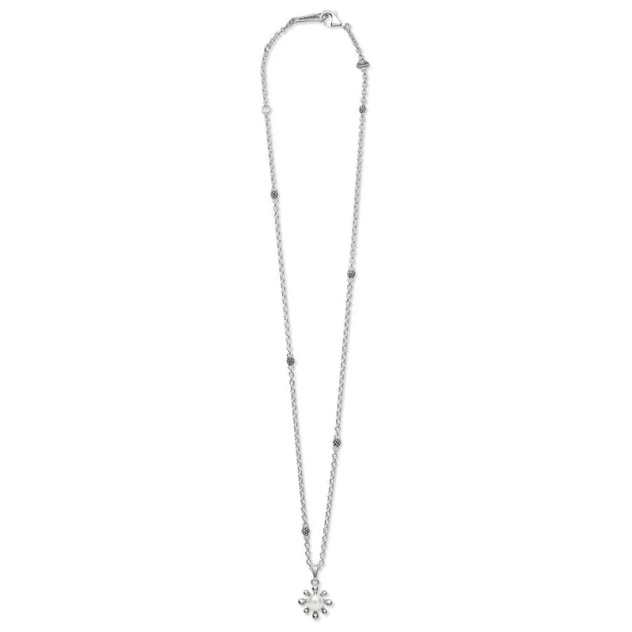 Lagos Sterling Silver Fleur Pearl Pendant Necklace, 18"