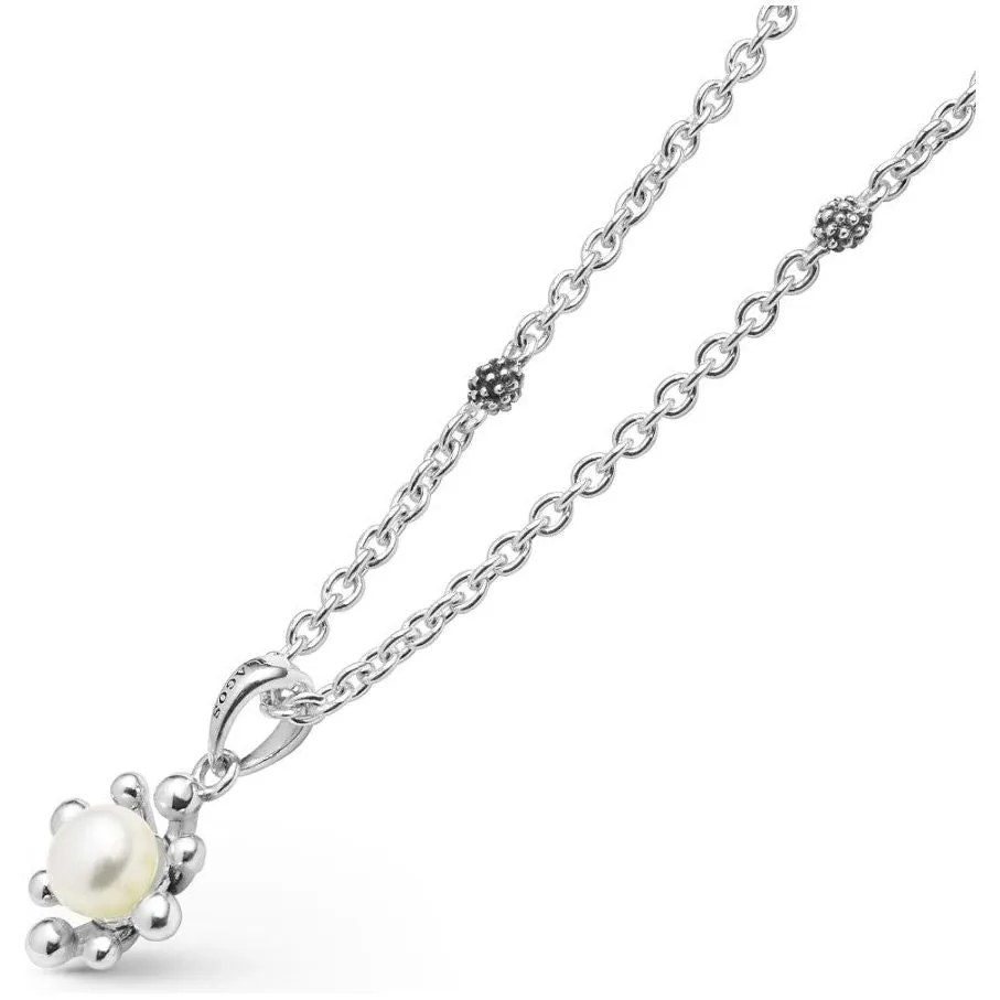Lagos Sterling Silver Fleur Pearl Pendant Necklace, 18"