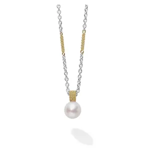 Lagos Sterling Silver Luna 18K Gold Luna Pearl Lux Necklace
