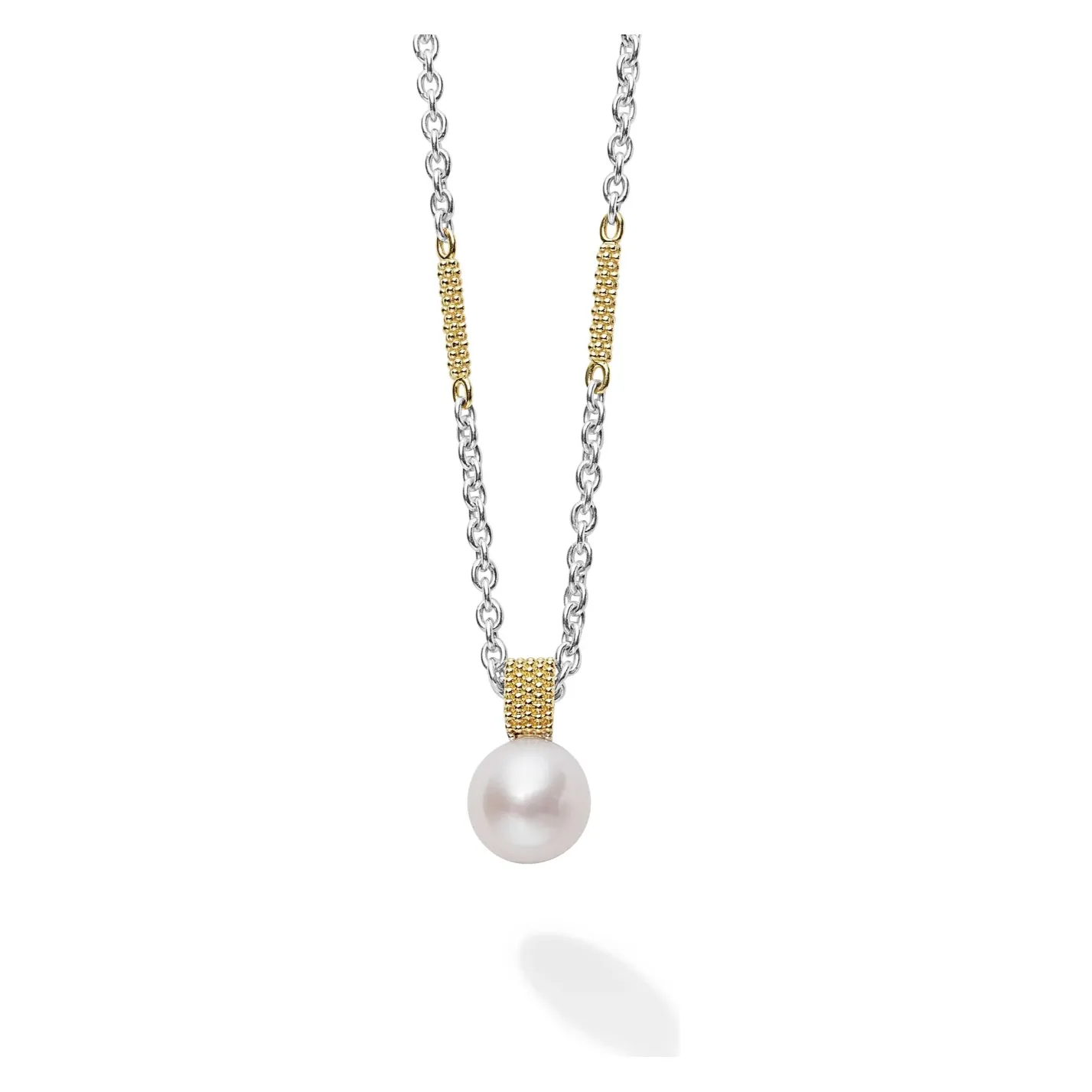 Lagos Sterling Silver Luna 18K Gold Luna Pearl Lux Necklace