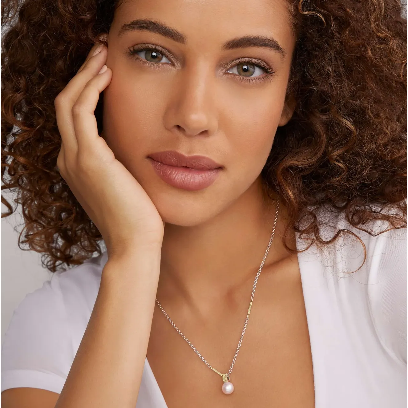 Lagos Sterling Silver Luna 18K Gold Luna Pearl Lux Necklace