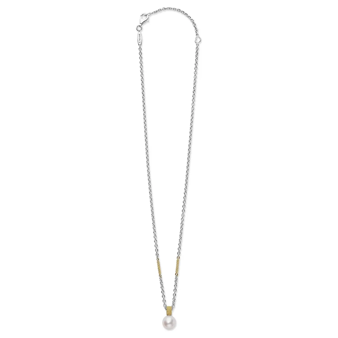 Lagos Sterling Silver Luna 18K Gold Luna Pearl Lux Necklace