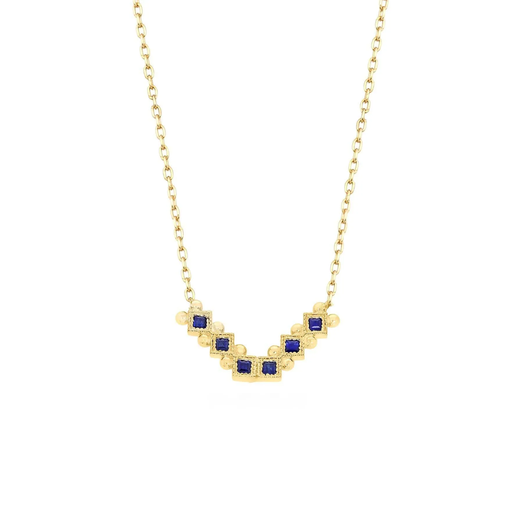 Lara 18K Gold Necklace w. Sapphires