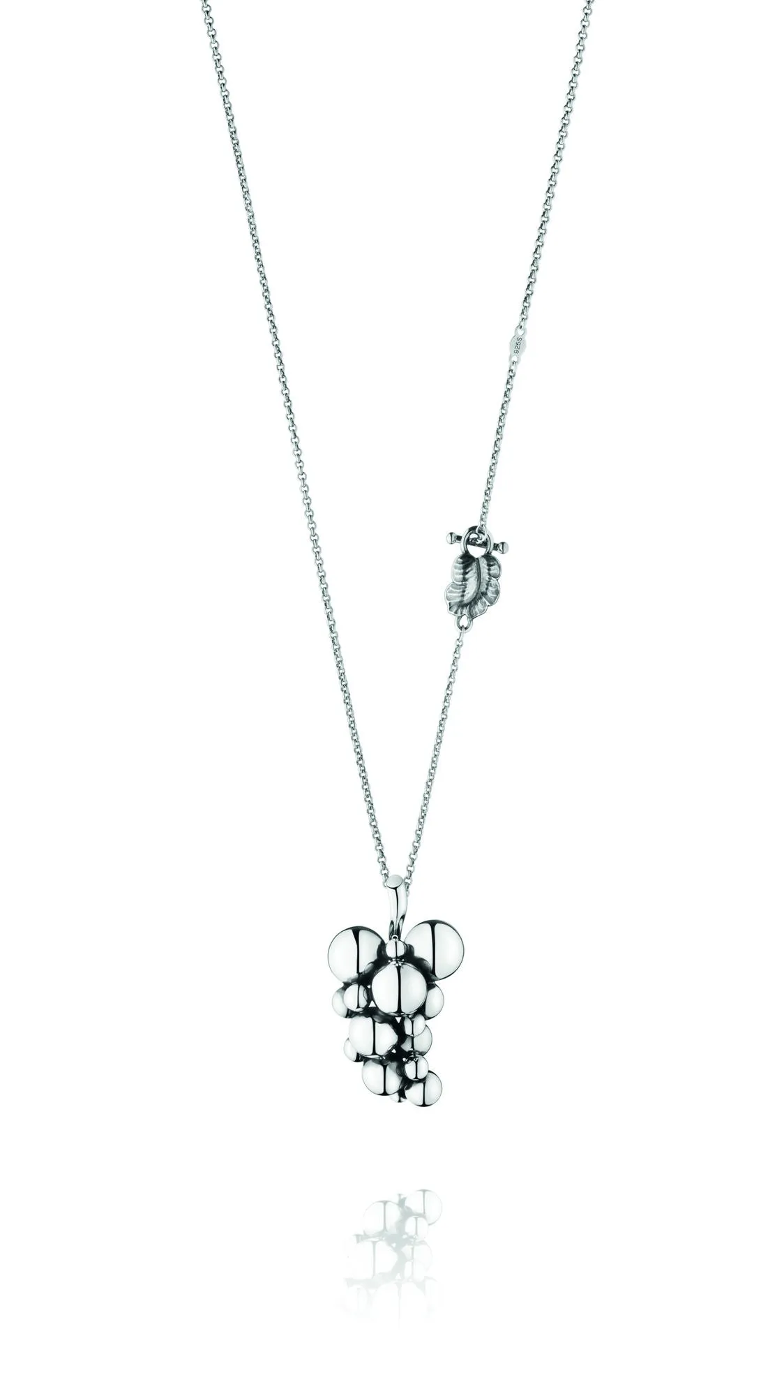 Large Moonlight Grapes Silver Necklace