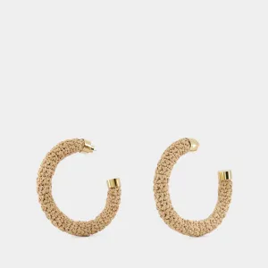 Les Creoles Raphia Earring - Jacquemus -  Beige - Raphia