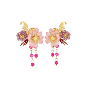 LES NEREIDES Aster And Lotus Flower Clip-On Earrings ,One Size