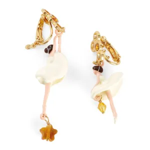 Les Nereides Sparkling Rhinestones Beehive Ballerina Clip-On Earrings