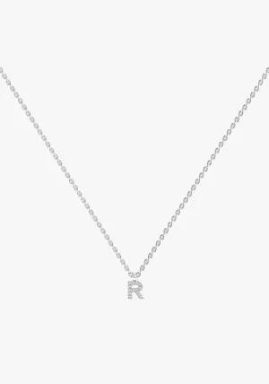 Letter 18K Whitegold Necklace w. Lab-Grown Diamonds