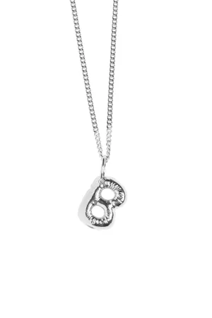 Letter B Silver Necklace