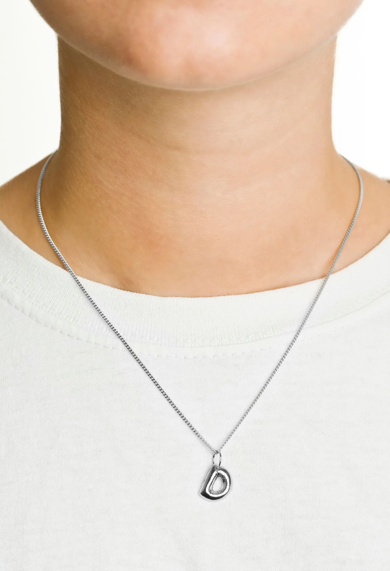Letter D Silver Necklace