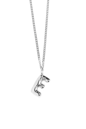 Letter E Silver Necklace