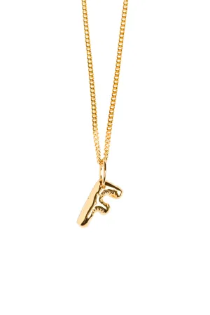 Letter F Gold Plated Necklace