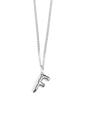 Letter F Silver Necklace