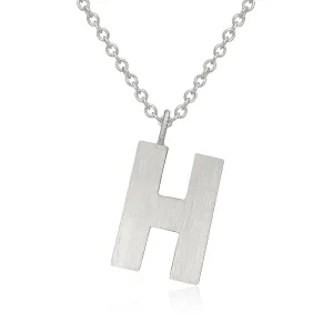 Letter H Silver Necklace