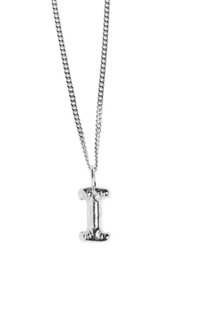 Letter I Silver Necklace