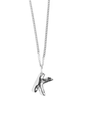 Letter K Silver Necklace
