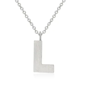 Letter L Silver Necklace