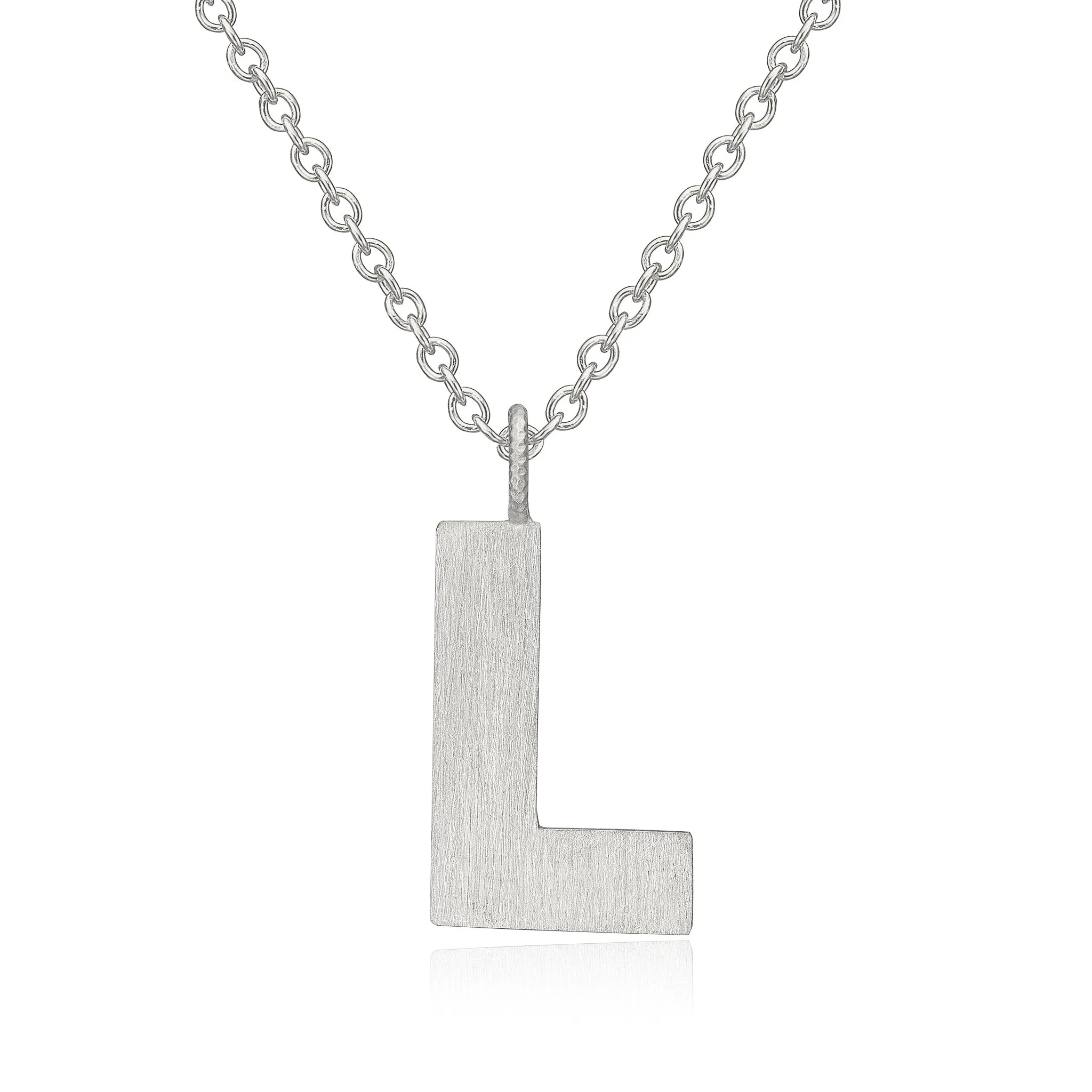 Letter L Silver Necklace