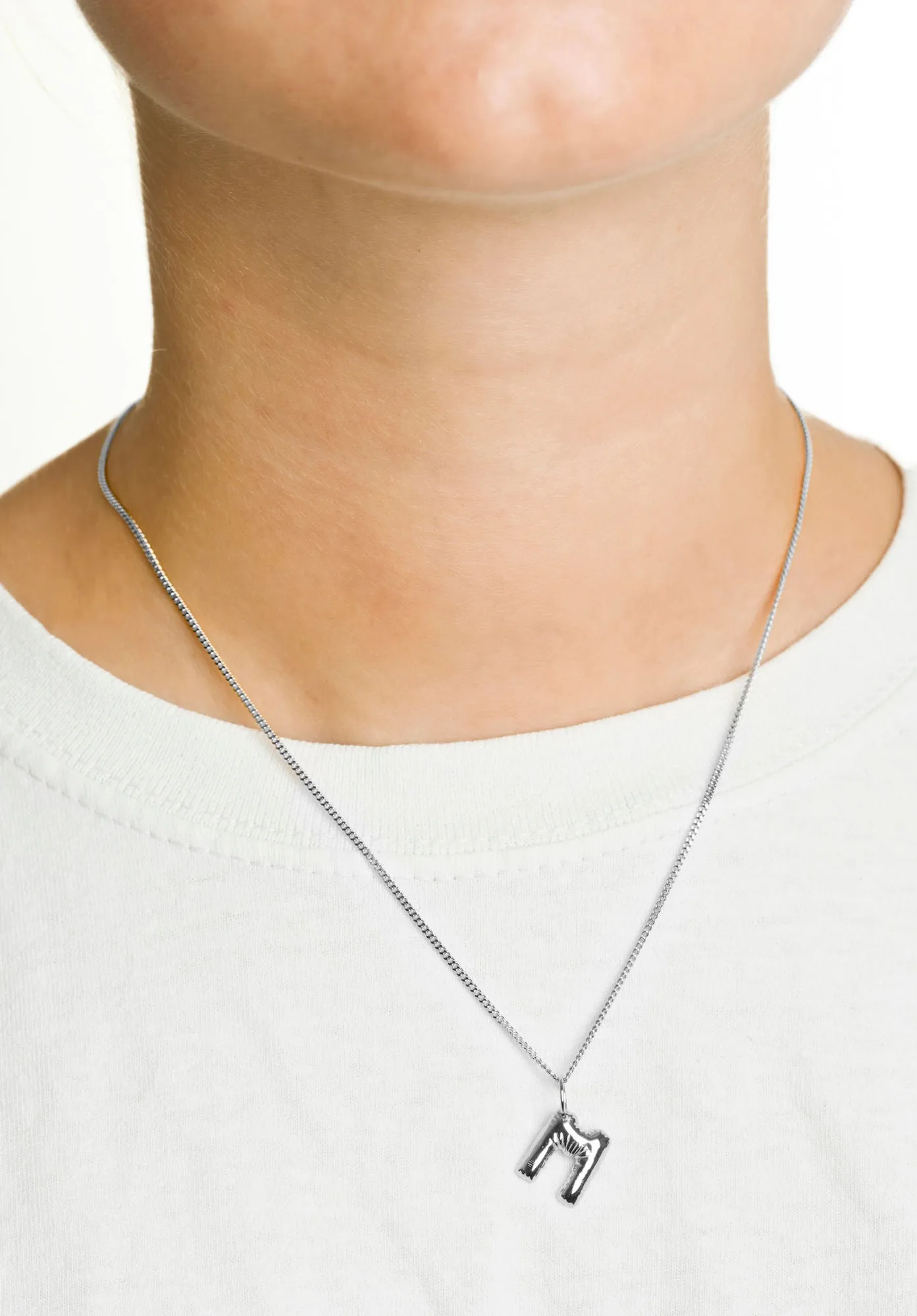 Letter M Silver Necklace