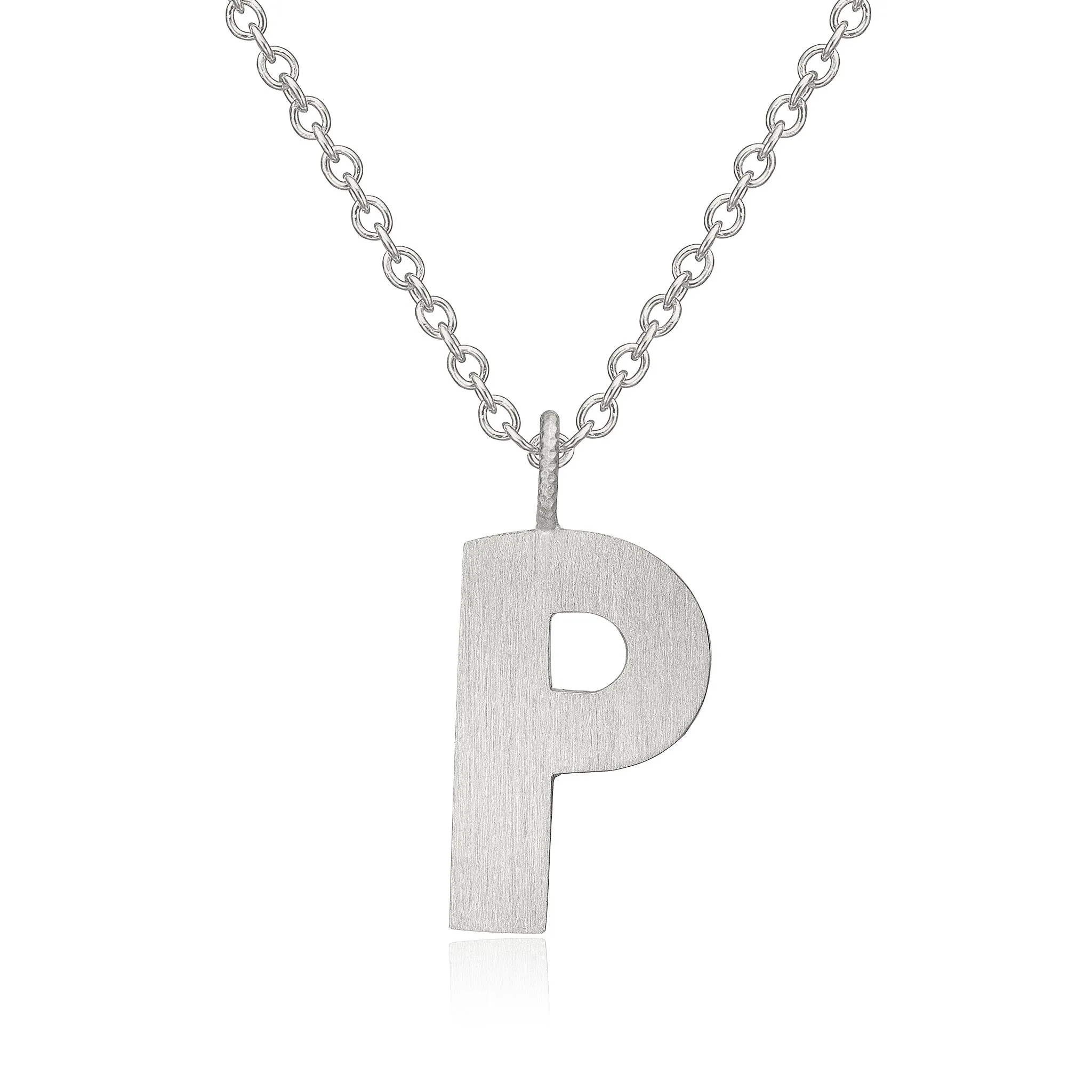 Letter P Silver Necklace