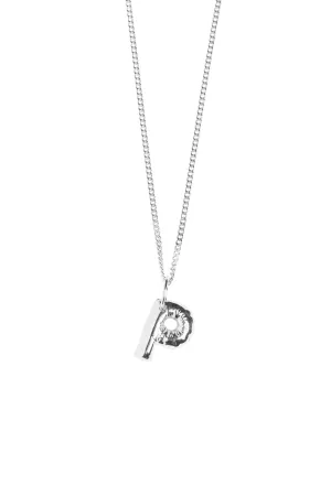 Letter P Silver Necklace