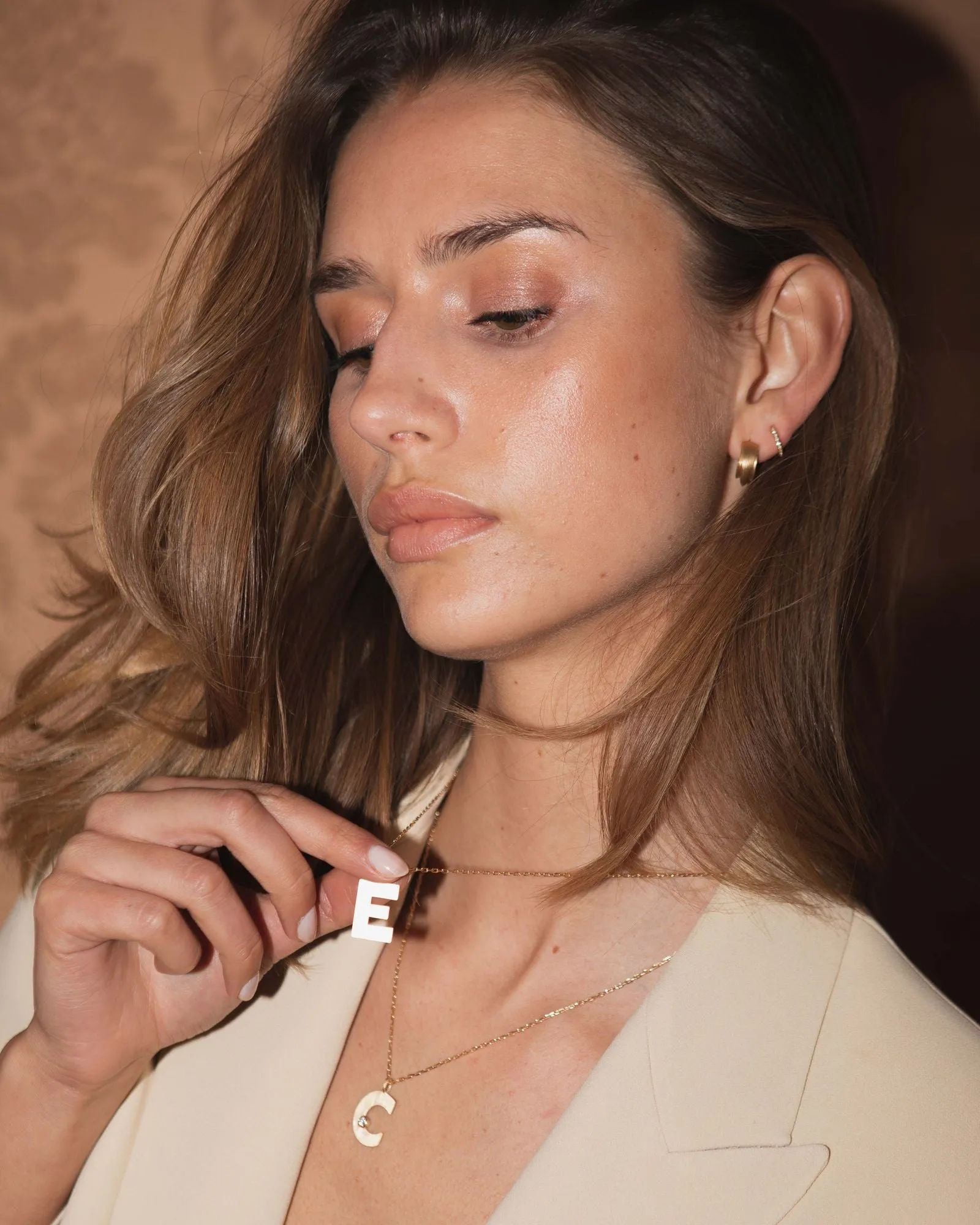 Letter R 18K Gold Pendant