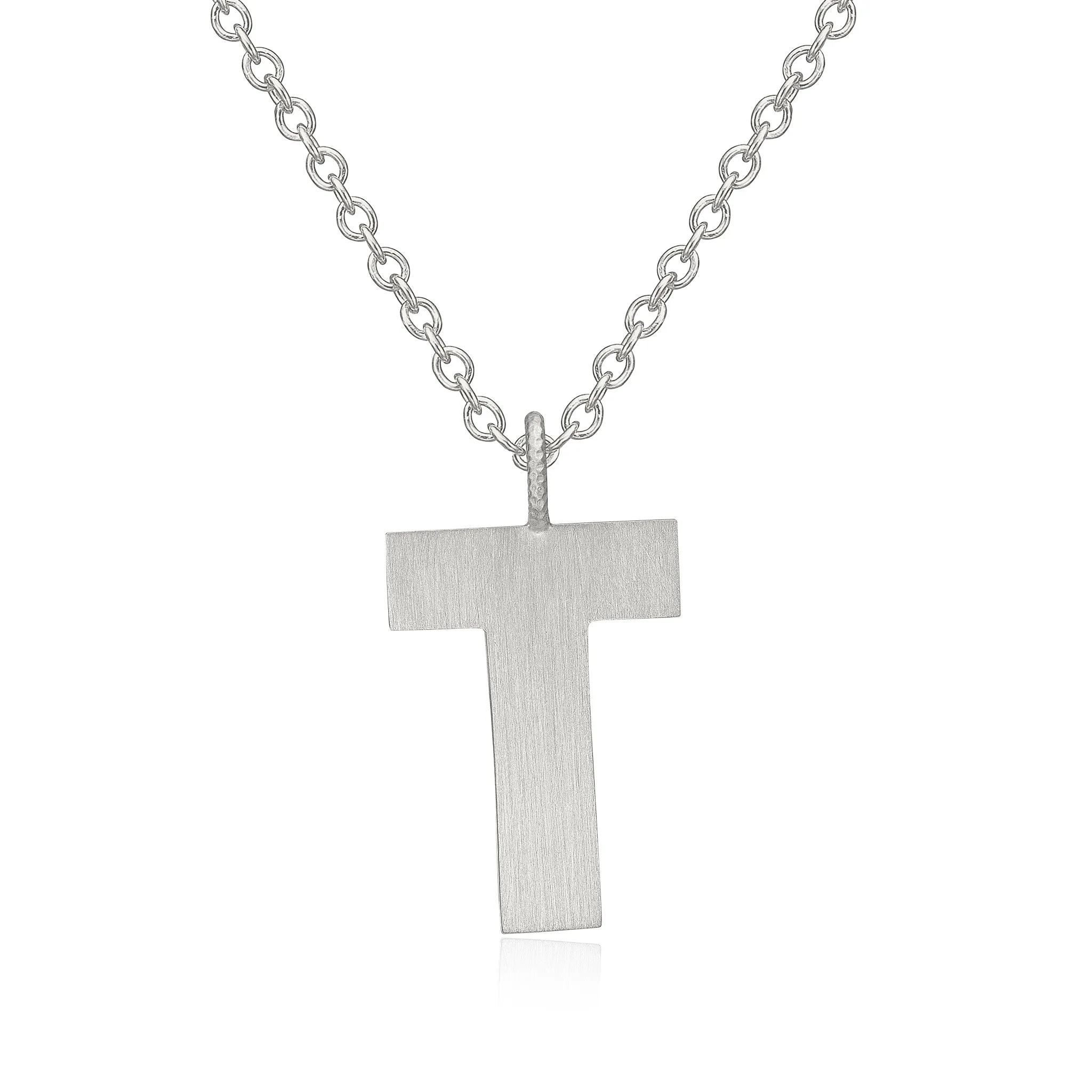Letter T Silver Necklace