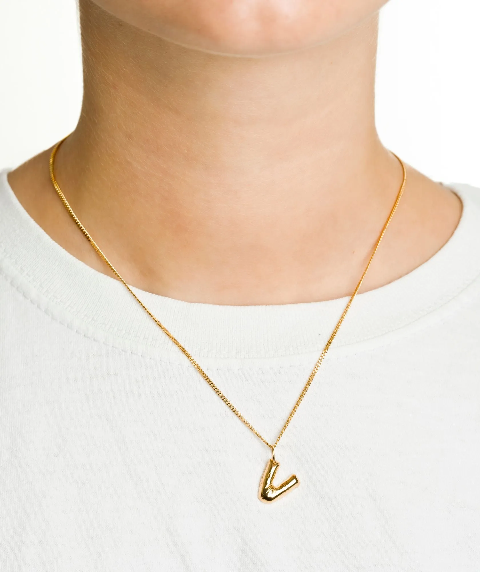 Letter V Gold Plated Necklace
