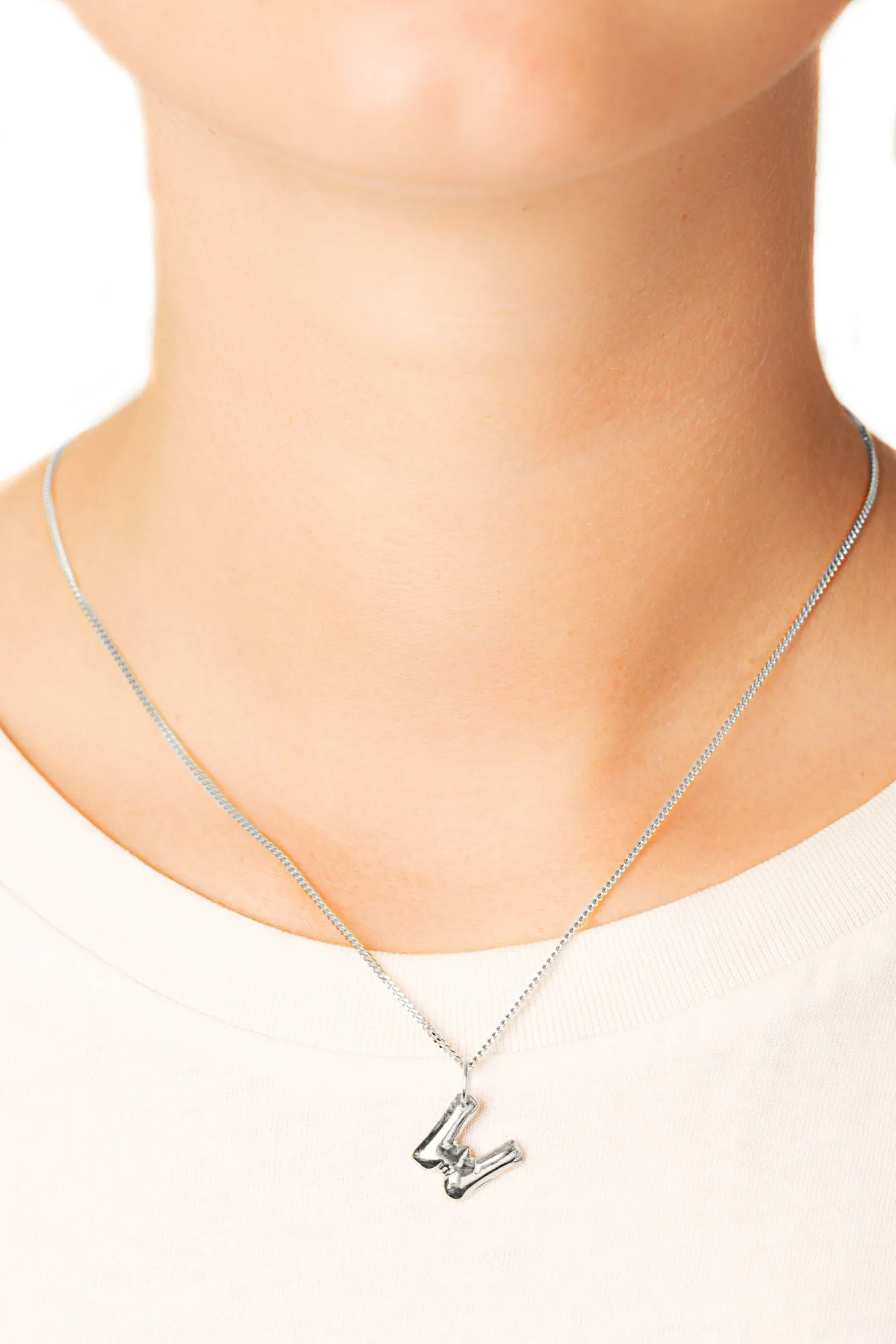 Letter W Silver Necklace
