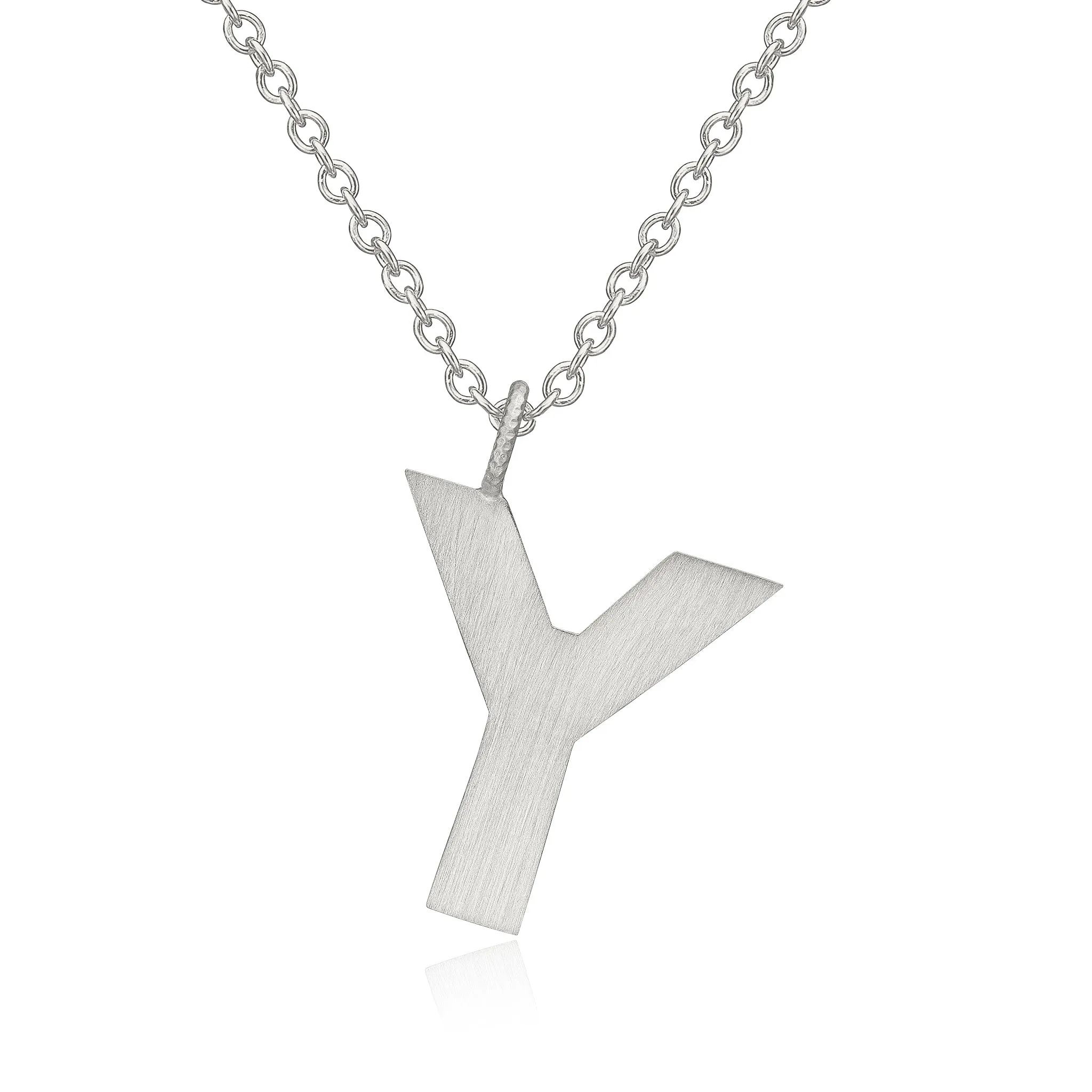 Letter Y Silver Necklace