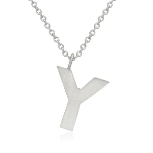 Letter Y Silver Necklace