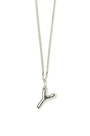 Letter Y Silver Necklace