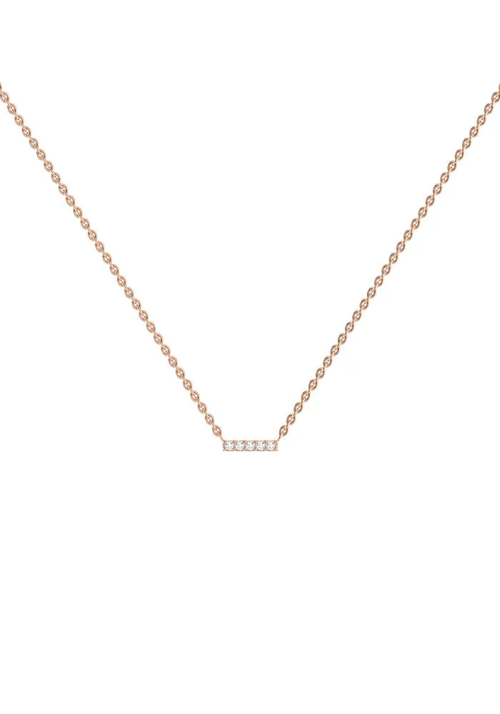 Line 18K Rose Gold Necklace w. Lab-Grown Diamonds